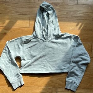 Size 6 Lululemon All Yours Cropped Hoodie in Ocean Air